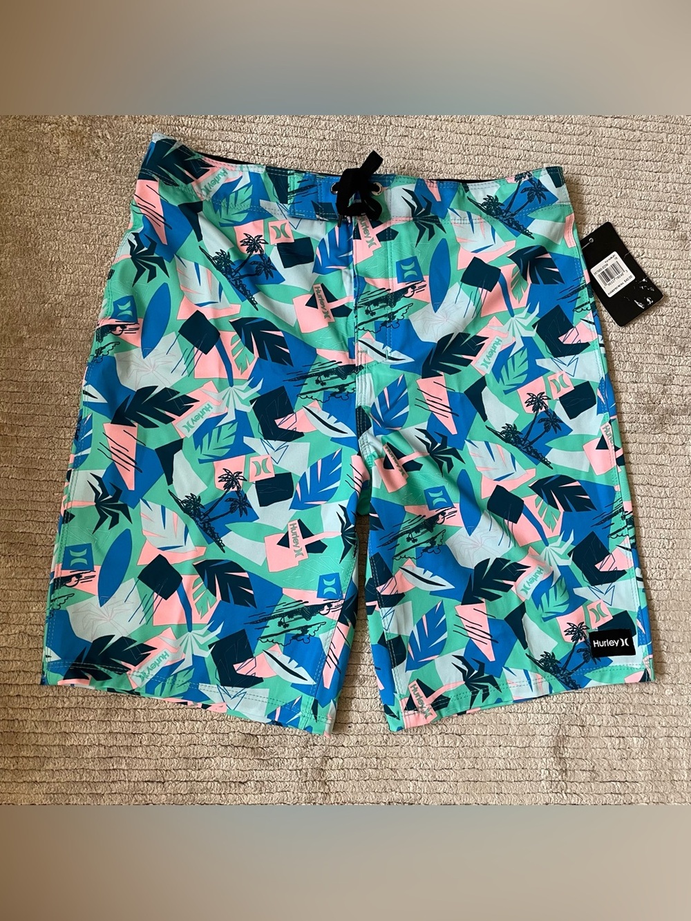 Hurley Boys' Shoreline Palm Print Board Shorts | Size 16
